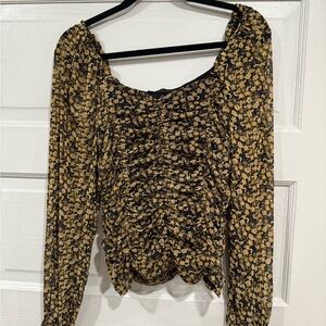 Floral Ruched Women's Top